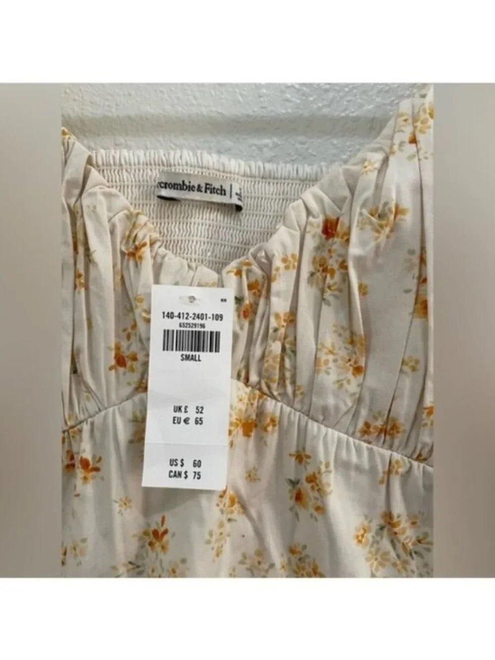 Abercrombie & Fitch Corset Floral Top Puff Sleeve Dainty